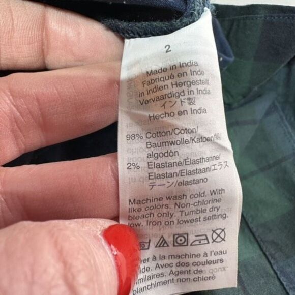 J. Crew Black Watch Tartan Plaid Knew Length Shirt Dress Size 2 Blue & Green - Picture 8 of 12